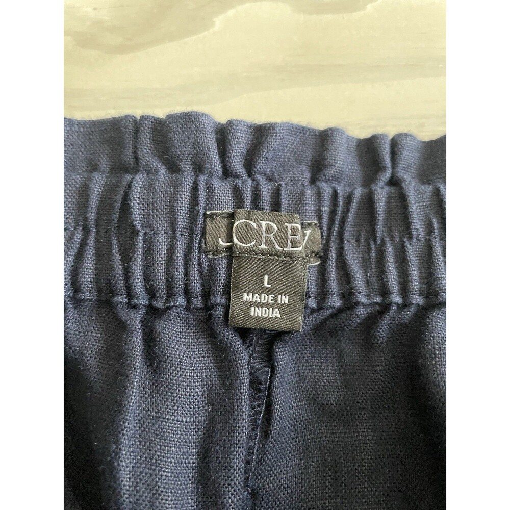 J.Crew Soleil Wide Leg Pant 100% Linen Elastic Waist NWOT Size L Large - Picture 7 of 11